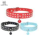 Double Rows Rhinestones Crystals Pet Dog Collar with Bell