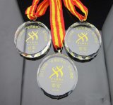 Round Mini Crystal Award Customize Glass Medal (KS04030)