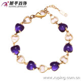 72830 New Arrrival Fashion 14k Gold-Plated Elegant Heart-Shaped Crystal Jewelry Bracelet in Copper Alloy
