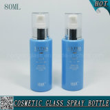 80ml Cylinder Blue Cosmetic Glass Lotion Pump Bottle