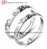 Lovers Valentine Christmas Gift Wedding Silver Eternity Rings Promise Love Forever Crystal Couple Rings