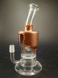 Copper Plating New Cross-Crystal Recycler Hookah Glass Pipe Smoking Water Pipe