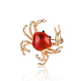 Animal Style Resin Spider Gold Plating Brooch Without Stone