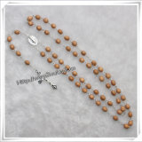 Popular Catholic Rosary Necklace / Religion Wood Prayer Beads (IO-cr272)