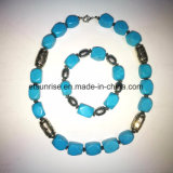 Semi Precious Stone Natural Crystal Turquoise Beaded Necklace Jewelry Sets