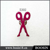 Red Scissor Metal Brooch #5302