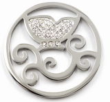 High Quality Stainless Steel Coin Plate with White Crystal