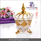 Gold Plated Glass Sugar Pot with Lid