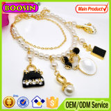 2015 Custom Crystal Bead Gold Chain Charm Bracelet (31448)