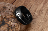 Black Color Stainless Steel Cool Male Design Jewelry Cross Ring