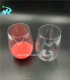 10oz Plastic Flat Bottom Small Stemless Wine Glass