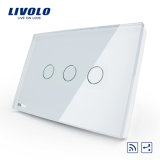 Livolo Us Au Remote White Crystal Glass Panel 2 Way Remote Home Wall Light Switch (VL-C303SR-81/82)