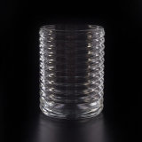 Round Candle Holder with Screw Embossed Pattern