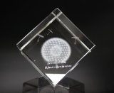 3D Dandelion Engraved Laser Engraved Crystal Cube and Block