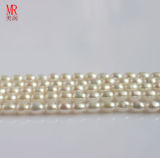 8-9mm White Rice Shape Freshwater Pearl Strands
