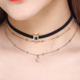 Wholesale Star Moon Multi-Layer Imitation Jewelry Fashion Accessories Choker Necklace