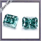Customized Support Green Color Radiant Cut Moissanite Diamond