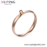 15104 Xuping Fashion Hot Sale Ladies Jewelry Simple Design Single Artificial Gemstone Rose Gold Finger Ring