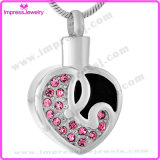 Heart with Crystals Stainless Steel Keepsake Jewelry Pendants for Ashes