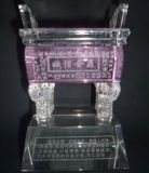 Business Gift Crystal Glass Craft Pink Crystal Tripod (KS14030)