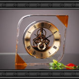 New Design Crystal Glass Clock Craft for Gift