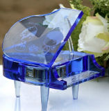 Optical Purple Crystal Glass Piano for Souvenirs Gifts
