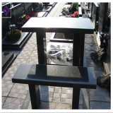Shanxi Black Granite Cemetery Bench for Rest and Decoration