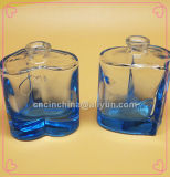 Heart Shaped Glass Bottle for Perfume Blue Color 50ml