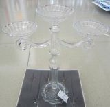 Clear Glass Candle Holder with Three Posters**