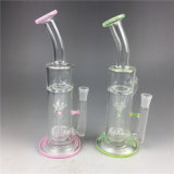 Green Pink Glass Water Pipe of Recycling