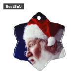 Bestsub Personalized Sublimation Big Snow Flake Ceramic Ornament with Hole (H006)
