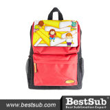 Sublimation Kids School Bag (Black w/ Red Pocket)