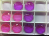 Transparent Pink and Purple Flat Back Unfoiled Back Stones Beads