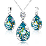 High Quality Enamel White Gold Plated Women Jewelry Set
