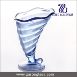 High Quality Spray Blue Colored Ice Cream Glass Cup