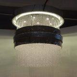 Banquet Hall Fabric Pendants Covered Alu Mesh with Crystal Beads Chandelier