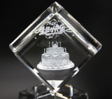 3D Blank Art Crystal Glass Cubes Laser Engraving for Birthday Gift