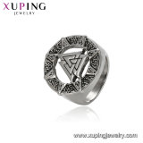 15508 Xuping Simply Fine Jewelry Round Shaped No Stone Rhodium Plated Finger Ring