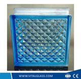 Blue Lattice Glass Block for Decoration