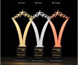 2018 New Five-Pointed Star Metal Resin Trophy Gold Silver Copper Crystal Trophy Free Printing