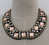 Lady Square Crystal Chunky Choker Fashion Collar Necklace (JE0162)