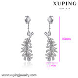 94751 Leaves Type Platinum-Plated Jewelry Single Stone Earring Designss for Women