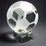 Clear Crystal Glass Soccer Trophy Football Trophy