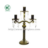 Glass Candle Holder with Three Posts by BV... (10*23*35)