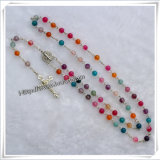 Colourful Glass Beads Rosary & Catholic Necklace (IO-cr104)