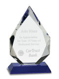 Faceted Crystal Award-Blue Base
