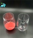 10oz Short Plastic Wine Glasses Flutes, Etched Wine Glass