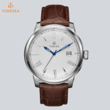 Fashion Leather Band Quartz Wrist Man Watch with Single Date 72698