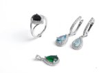 Fashion 925 Sterling Silver Jewelry Set with Pear Cut CZ