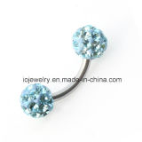 Surgical Steel Jewelry Crystal Ball Navel Ring